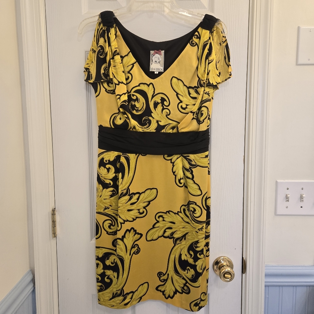 Yoana Baraschi Mustard Yellow and Black Dress
